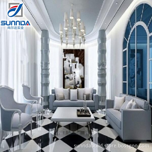 Best service full body Royal Unique Design Pure Black White plaid nice decoration Polished Porcelain Tiles in foshan